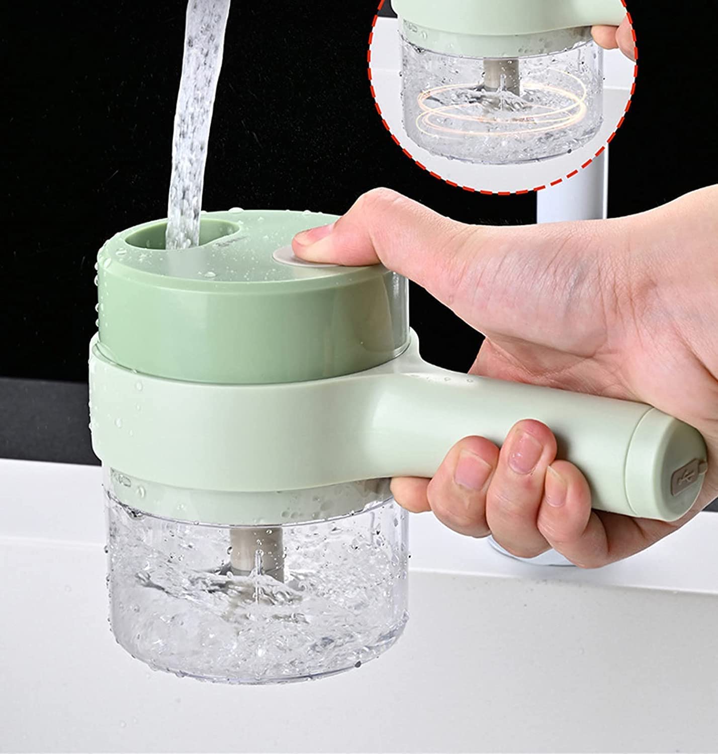 Rechargeable 4 In 1 Electric Vegetable Cutter With Multi-Function Slicer, Chopper, Grinder And Peeler For Fast Kitchen Preparation