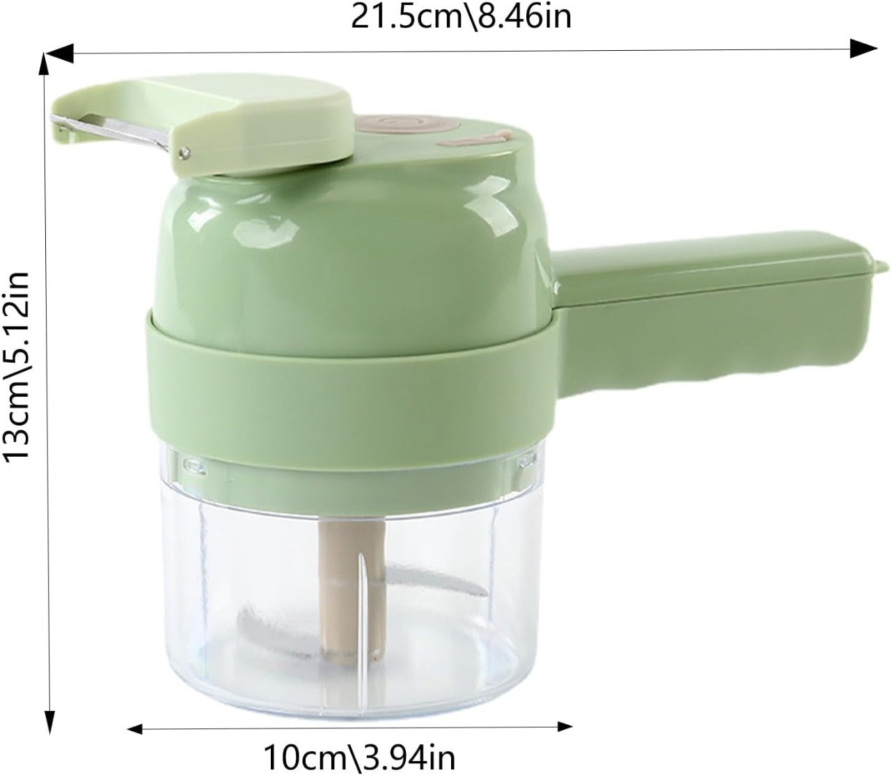 Rechargeable 4 In 1 Electric Vegetable Cutter With Multi-Function Slicer, Chopper, Grinder And Peeler For Fast Kitchen Preparation
