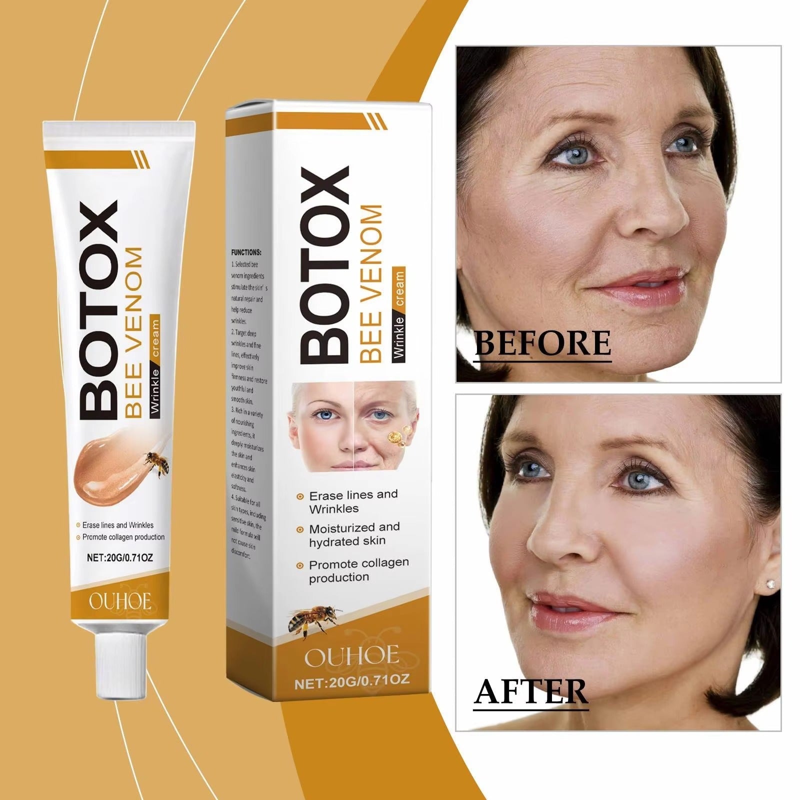 Botox Bee Venom Wrinkle Cream Reduce Wrinkles & Fine Lines 30gm