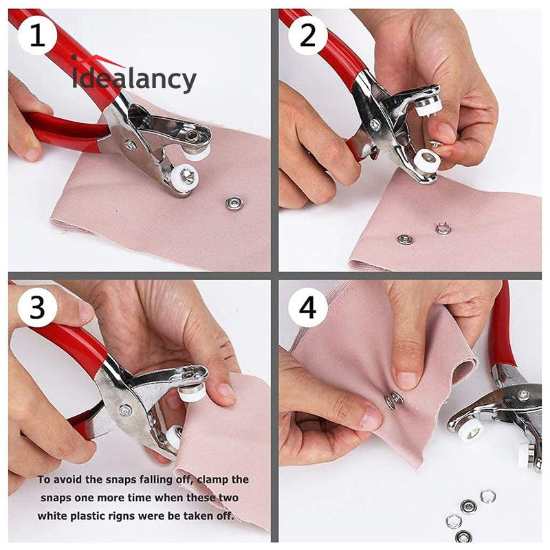 Plier Tool with 50 Metal Snap Buttons Kit