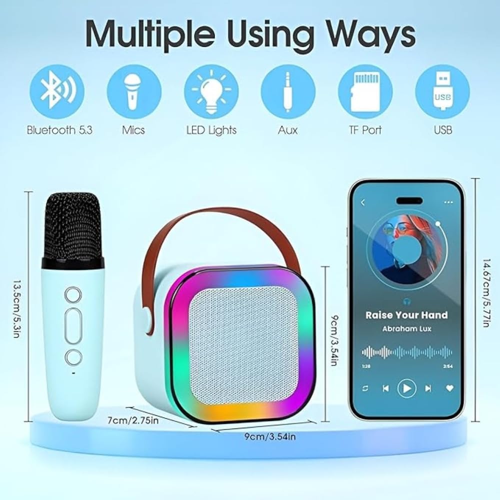 K12 Portable Speaker With Mic | Karaoke Microphone With Speaker | Portable Wireless Bluetooth Speaker
