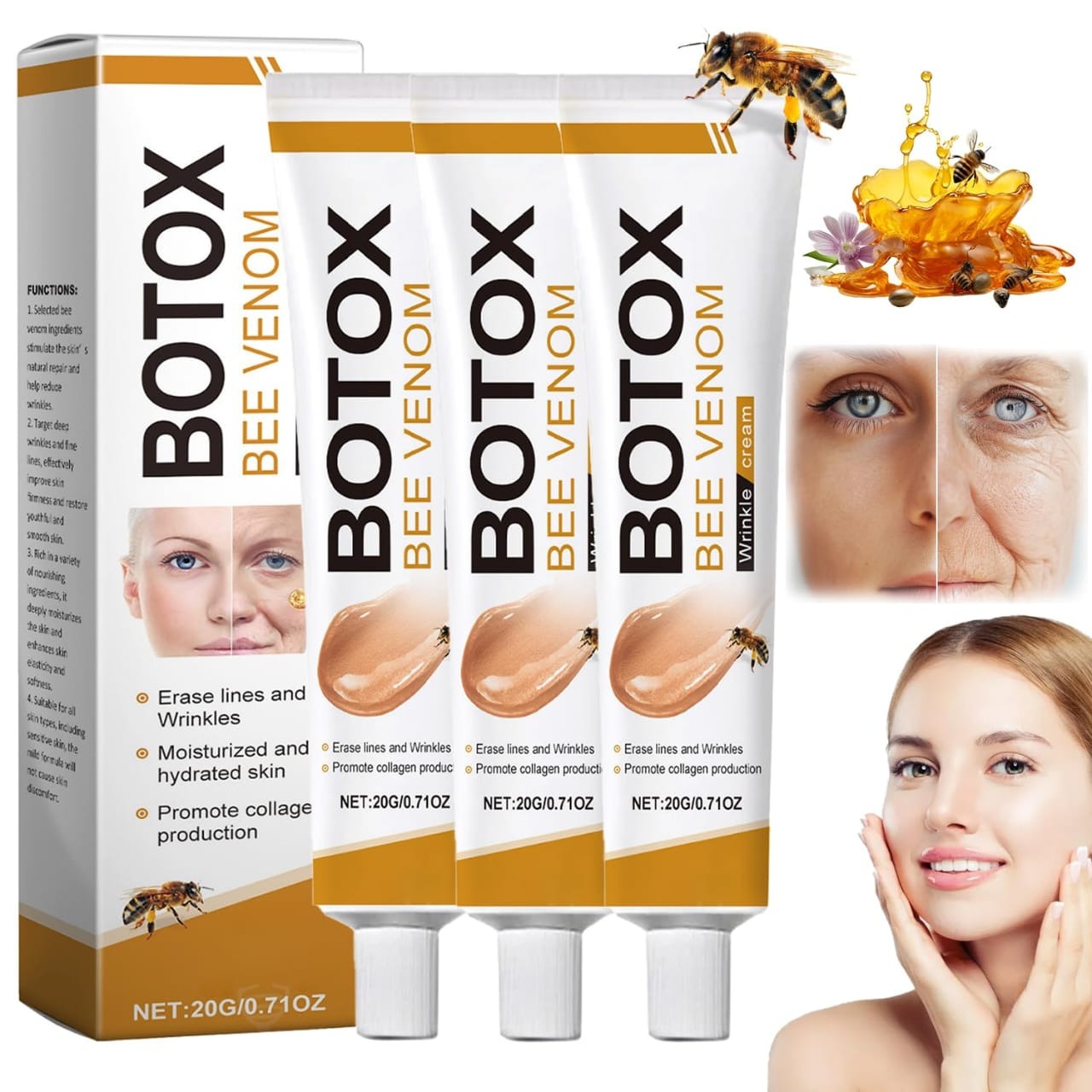 Botox Bee Venom Wrinkle Cream Reduce Wrinkles & Fine Lines 30gm